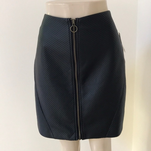 NWT! RACHEL Rachel Roy Size 14 Black Zippered mini skirt